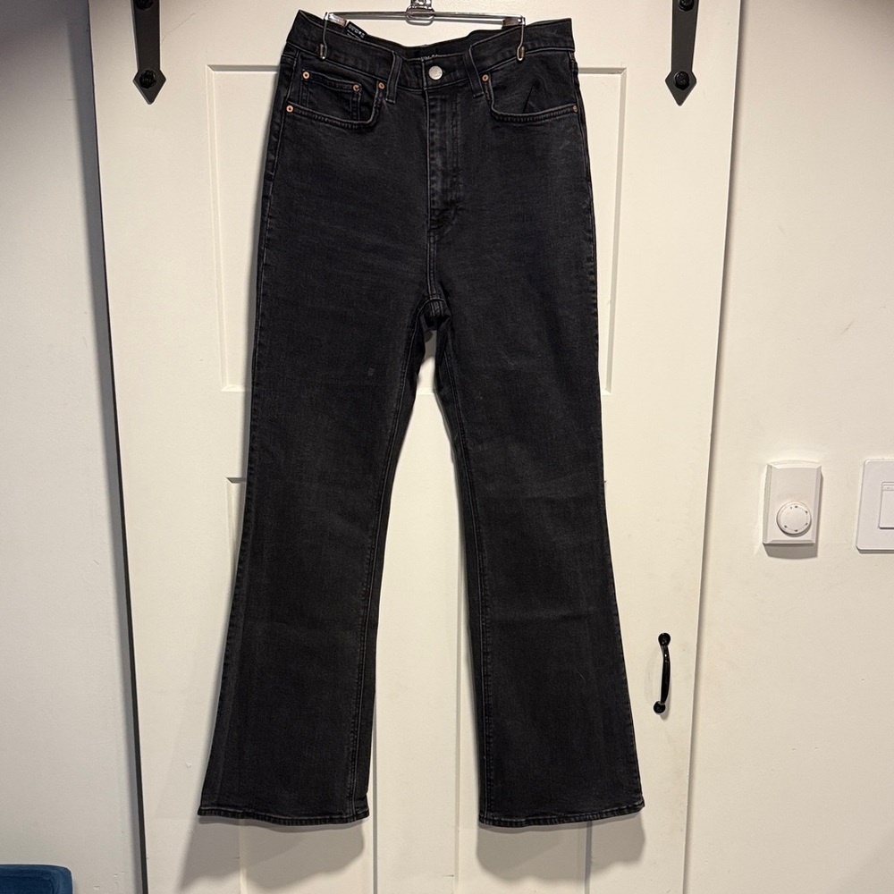 Denim forum black the twiggy high rise flare  Women's Jeans